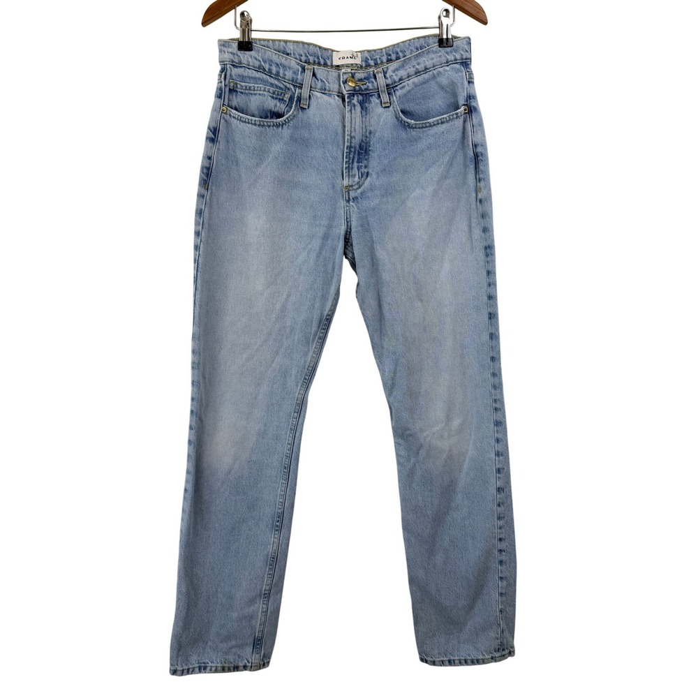 FRAME‎ High Rise Straight Leg Jeans Light Wash Cotton Lyocell NCSTTD02 MEN 29